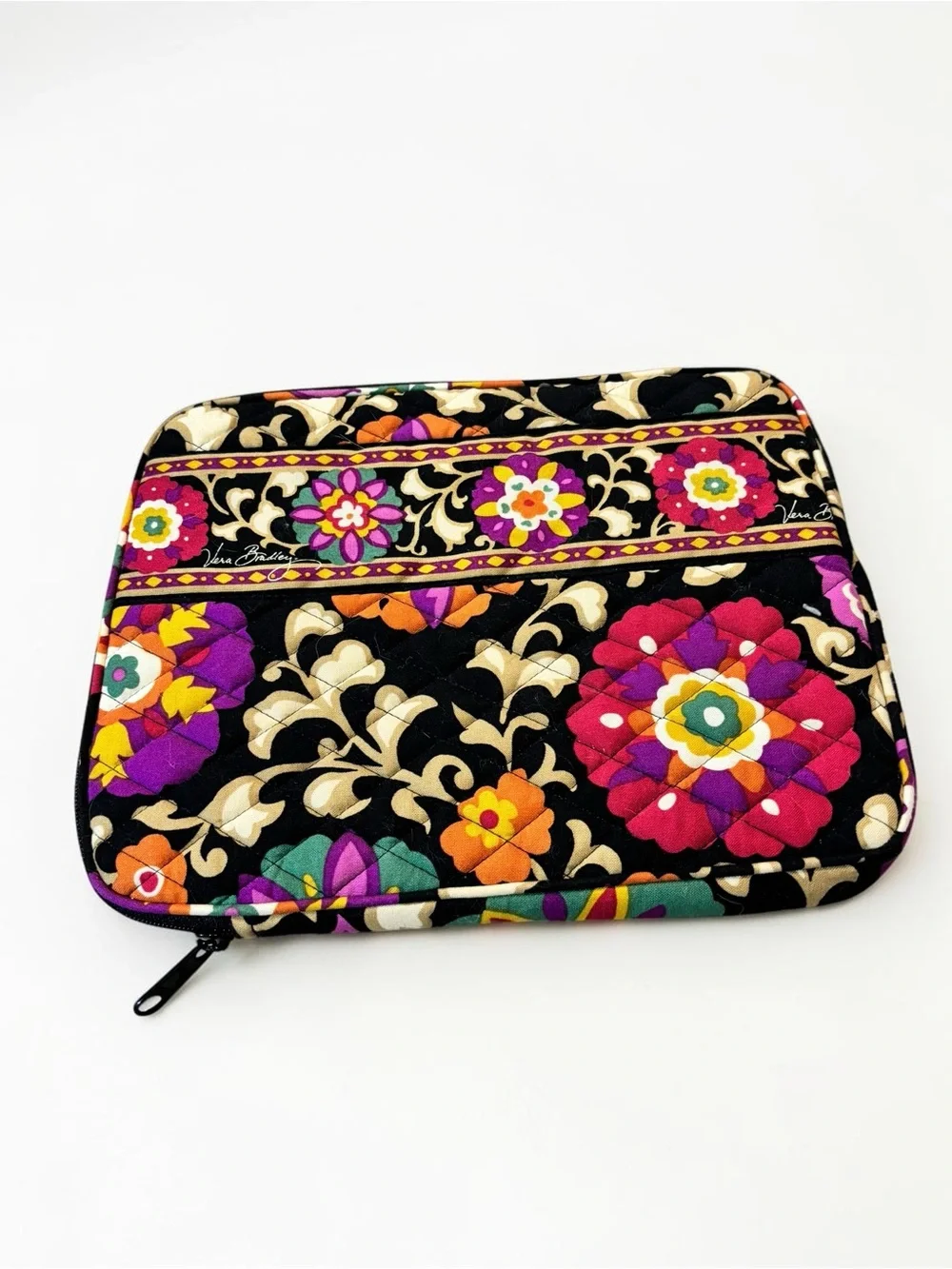 Vera Bradley Retired Suzani Floral Laptop Sleeve Tablet Case Cover Zipper 10”